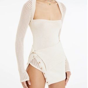 RUVE Cream Bodysuit + Skirt Set